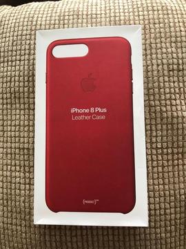 iPhone 7/8 Plus Red Leather Apple Case