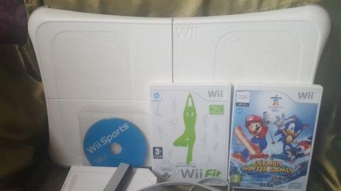 Nintendo Wii Console, Wii Board, Wii Fit, Wii Sports & Mario & Sonic Olympic Winter Games