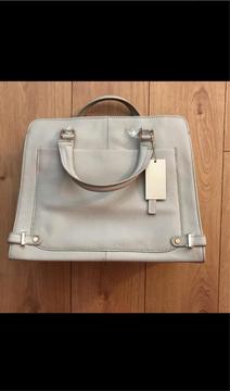 Real leather grey handbag