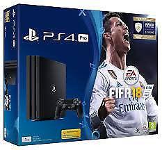 Sony PS4 Pro 1TB Console - Black & with FIFA18 Ultimate Team & Rare Players Pack