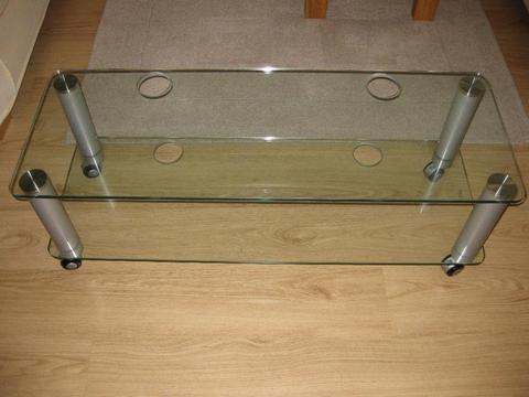 Glass TV Television Unit / Stand - Immaculate Condition