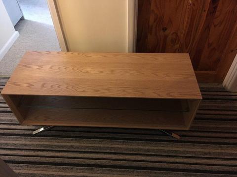 Oak Glas and chrome leg TV cabinet.Excellent used condition.Bargain Price