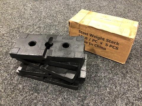 4 Brand New 50lb STEEL Weight Stack (10lb Plates x5) RRP £111.99 per stack - In original packaging