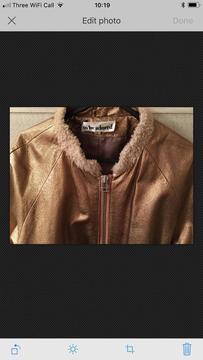 Leather bomber jacket