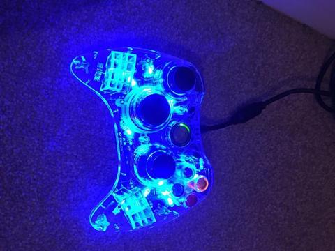 Light up wired xbox360 controller