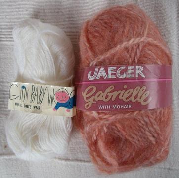2 NEW vintage balls knitting yarn: Penguin baby wool; Jaeger Gabrielle. £1.50 both, will separate
