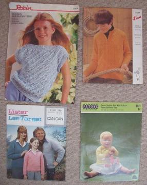 4 x vintage (1960s/70s) knitting patterns - baby, child & adult. £3 ovno lot or £1 each. Can post