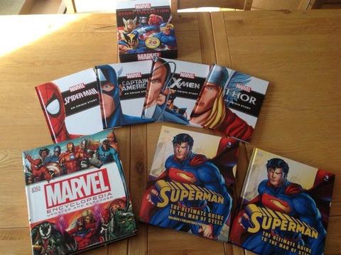 MARVEL BOOK BUNDLE INC ENCYCLOPAEDIA SUPERMAN SPIDER-MAN THOR X-MEN ETC