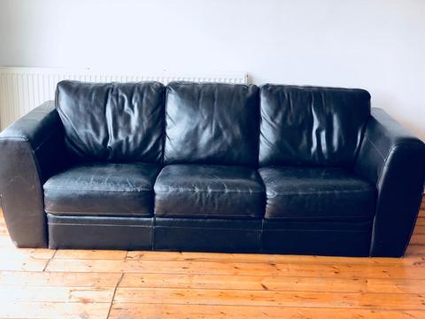 Large 3 seater leather sofas x 2 available for FREE