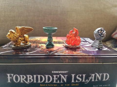 Forbidden Island Board Game with hand-painted Treasure Tokens