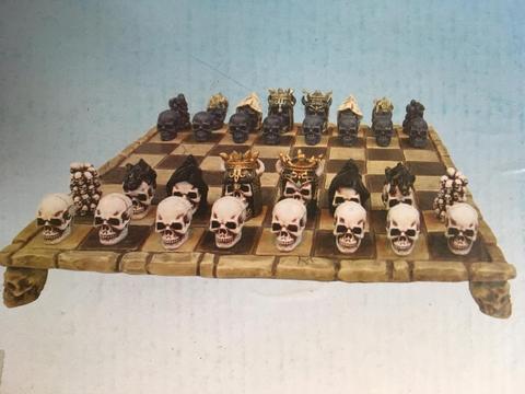 Rare skull chess set