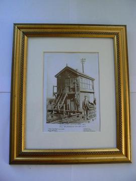 VERY NICE FRAMED PHOTO OF SCULCOATES SIGNAL BOX FROM 1910