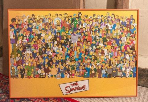Vintage Simpsons poster 34 inches x 24 inches framed c. 1998