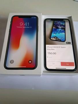 iPhone X 64GB EE Space Grey New