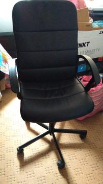 Black Cushioned Desk Chair - comes assembled, collection only