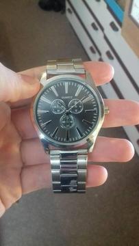 Quarts silver stainless steel watch