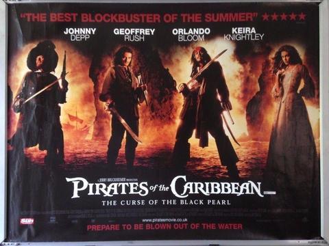 3 Original UK Movie Posters - Truman Show, Pirates Of The Caribbean, Indiana Jones (Kingdom Skull)