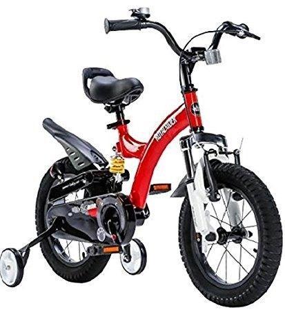 KIDS BIKE IN COLOUR RED with Riderz Boys' Bike Helmet and Pads Set