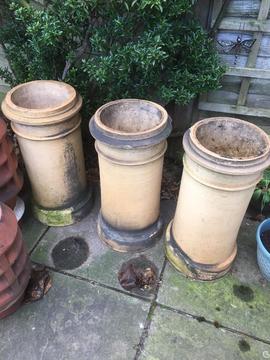 Reclaimed cream chimney pots