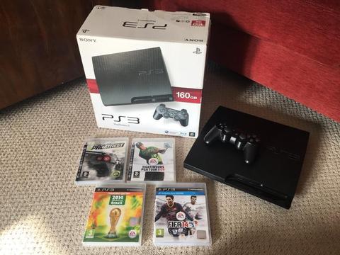 PS3 Console Black Boxed 160GB with games