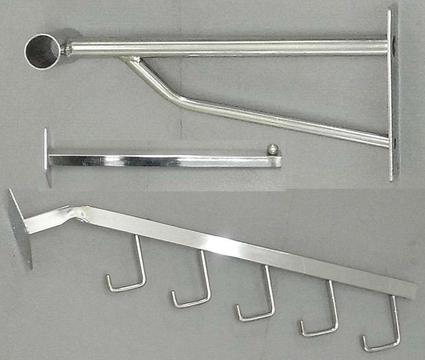 Shop Fittings for sale , Wall Arms, Notched Brackets for Clothes Display in Shop or Market