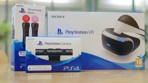 Playstation VR Headset + 2 x Move Controllers + V2 Camera + PSVR Worlds Game