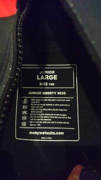 Kids Moby Shorty Wetsuit Size Large 3mm (used)