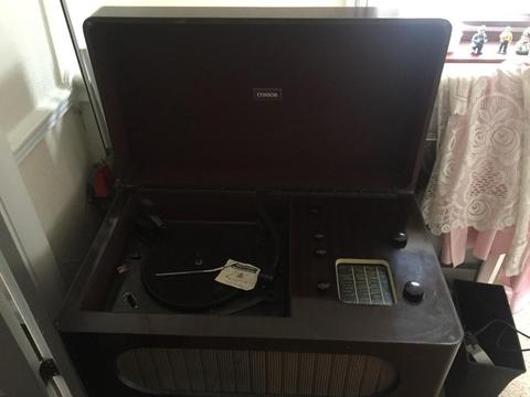 Antique furniture and radios