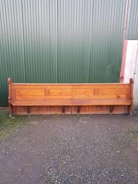 Solid wood church pew