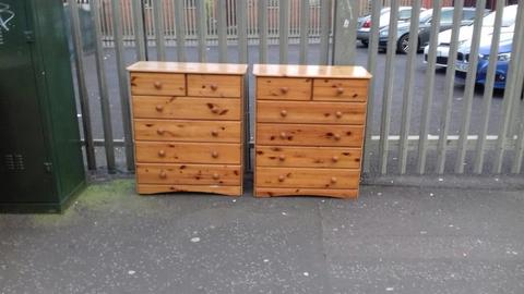 Selection of pinewood chests of drawers £45 each