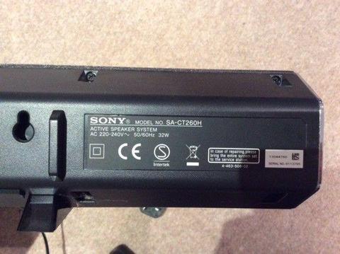 Sony Soundbar Model SA-CT260H with a Sony Subwoofer Model SA WCT260H