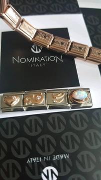 Brand new Rose gold nomination bracelet and charms