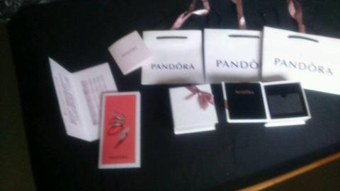 Selection of immaculate empty Pandora bags and boxes