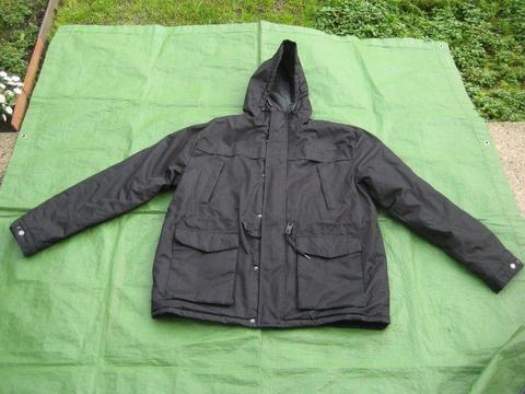 Black Cedarwood M&S Heavy Duty Large Anorak with Hood and Quilted Lining