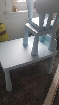 Ikea blue table and 2 chairs