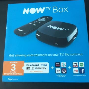 NOW TV Box with Sky Entertainment 3 Month Pass, Brand New, Sealed