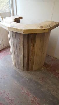 Rustic 100% reclaimed timber counter / reciepion desk