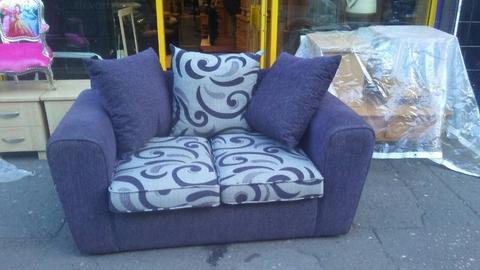 2 seater sofa in purple fabric £99 literally new condition tags still on!