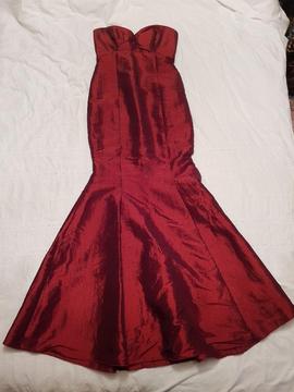Red Prom Ball Gown Fishtail Dress Size 8 10