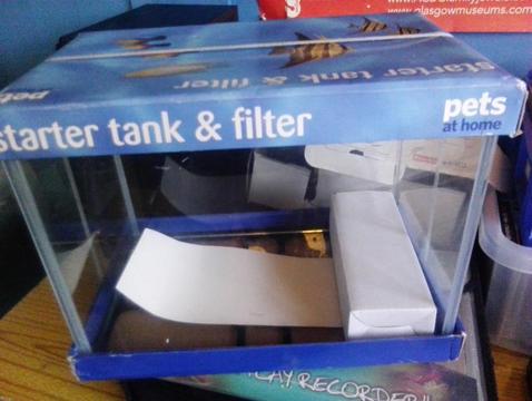 unused sealed fish tank and filter