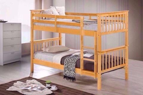 new designed wooden bunk bed made by best quality wood with memory foam mattress