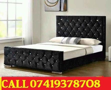 NEW OFFER Double Crush Velvet Chesterfield Divan Bed With Semi Orthopaedic Memory Foam Available