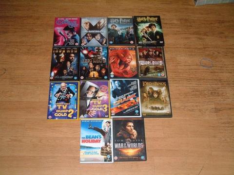 Selection of Dvd's Harry Potter, Ironman, Xmen, Spiderman, Mr bean ETC