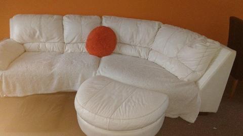 Free white leather sofa