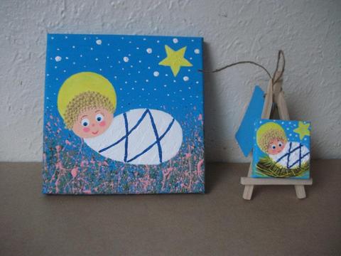 Original Acrylic Christian Paintings Baby Jesus