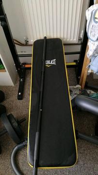 WEIGHT BENCH, BAR AND 70KGS OF WEIGHTS