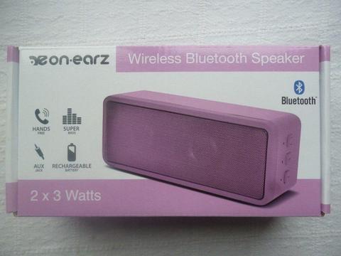 Brand New On Earz - Wireless Stereo Speaker Bluetooth & 3.5 mm Aux IN jack Rechargeable