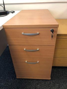 Filing Cabinet - New 3 Drawer Beech pedestal from cancelled order
