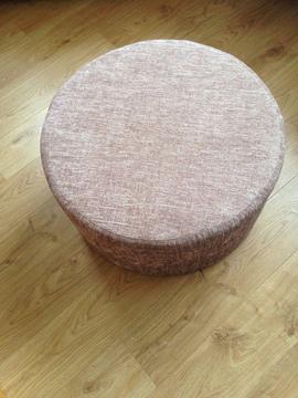 Mink velour chenille footstool/pouffe vgc