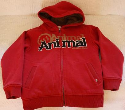 Boys' Animal zipped hoodie jacket, red, 9 - 10 years (size BS)